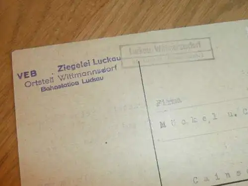 VEB Ziegelei Luckau / Wittmannsdorf , 1960 , Ganzsache , Reklame / Werbung , Ansichtskarte , Postkarte !