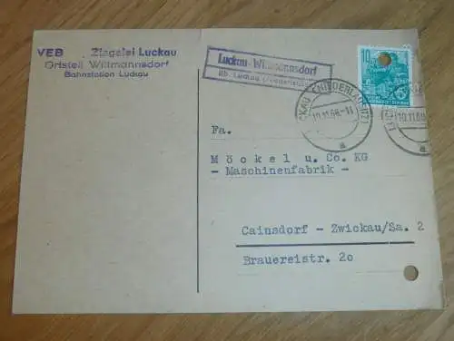 VEB Ziegelei Luckau / Wittmannsdorf , 1960 , Ganzsache , Reklame / Werbung , Ansichtskarte , Postkarte !