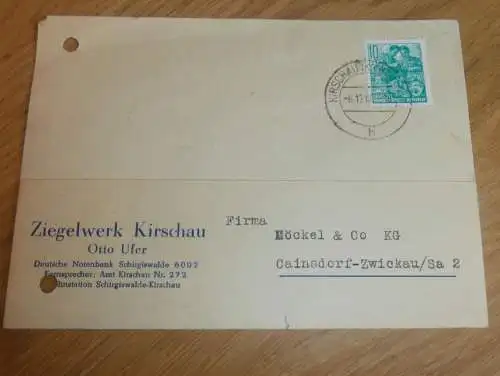 Ziegelwerk Kirschau - Otto Ufer , Schirgiswalde , 1960 , Reklame / Werbung , Ansichtskarte , Postkarte !