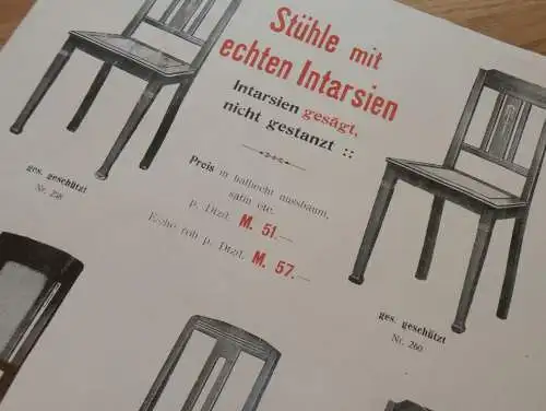 Lederstühle - Franz Pilz in Stettin , ca. 1920 , Reklame , Möbel , Pommern , Plakat !!