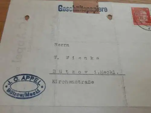 Dampfsägerei - J.C. Appel in Bützow - 1943 , W. Wienke , Mecklenburg !!