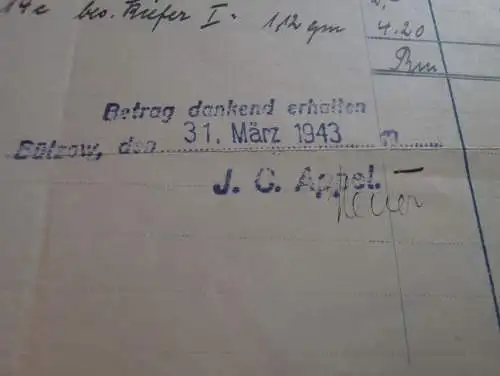 Dampfsägerei - J.C. Appel in Bützow - 1943 , W. Wienke , Mecklenburg !!