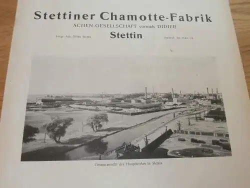 Chamotte-Fabrik Stettin i. Pommern , ca. 1940 , Reklame , Didier , Mecklenburg !!