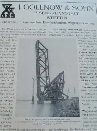 J. Gollnow & Sohn in Stettin i. Pommern , ca. 1940 , Eisenbauanstalt , Reklame !!!