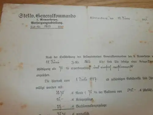 I. Armeekorps - Generalkommando - Königsberg , 1917 , Musketier Albert Fischer Inf.Rgt. 41 , Memel !!!