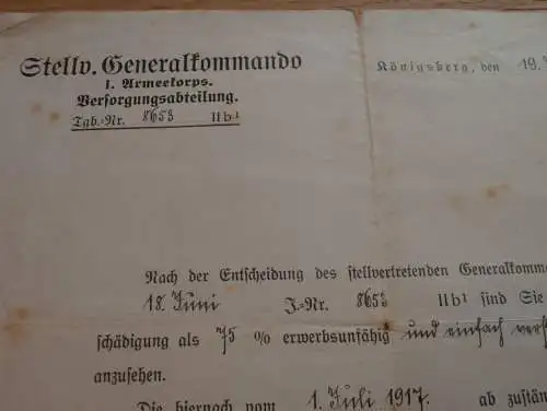 I. Armeekorps - Generalkommando - Königsberg , 1917 , Musketier Albert Fischer Inf.Rgt. 41 , Memel !!!