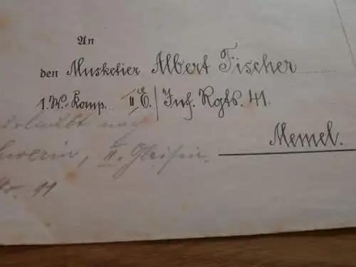 I. Armeekorps - Generalkommando - Königsberg , 1917 , Musketier Albert Fischer Inf.Rgt. 41 , Memel !!!