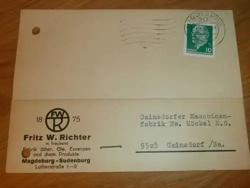 Fritz W. Richter in Magdeburg Sudenburg , 1969 , Ganzsache , Reklame / Werbung , Ansichtskarte , Postkarte