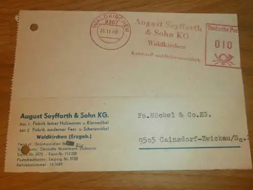 Möbelfabrik - August Seyffarth & Sohn in Waldkirchen , 1969 , Ganzsache , Reklame / Werbung , Ansichtskarte , Postkarte