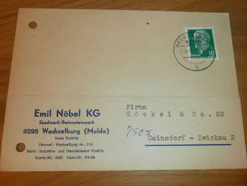 Sandwerk - Emil Nöbel KG in Wechselburg a. Mulde , 1969 , Ganzsache , Reklame / Werbung , Ansichtskarte , Postkarte