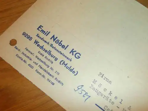 Sandwerk - Emil Nöbel KG in Wechselburg a. Mulde , 1969 , Ganzsache , Reklame / Werbung , Ansichtskarte , Postkarte