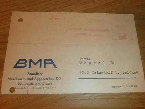 Apparatebau Brandis b. Wurzen , 1968 , Ganzsache , Reklame / Werbung , Ansichtskarte , Postkarte