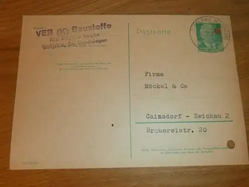 Ziegelei Solpke b. Gardelegen , 1959 , Ganzsache , Reklame / Werbung , Ansichtskarte , Postkarte !