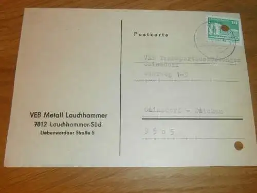VEB Metall Lauchhammer , 1990 , Ganzsache , Reklame / Werbung , Ansichtskarte , Postkarte !!
