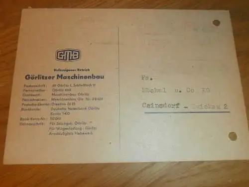 Maschinenbau Görlitz , 1968 , Ganzsache , Reklame / Werbung , Ansichtskarte , Postkarte