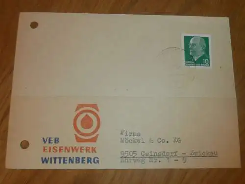 VEB Eisenwerk Wittenberg , 1970 , Ganzsache , Reklame / Werbung , Ansichtskarte , Postkarte !!