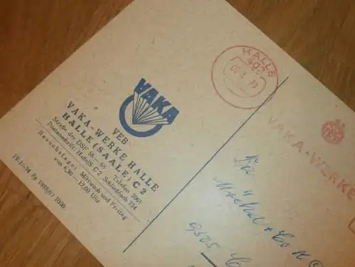 VEB VAKA Werke Halle a. Saale , 1970 , Reklame / Werbung , Ansichtskarte , Postkarte !!
