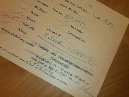 VEB VAKA Werke Halle a. Saale , 1970 , Reklame / Werbung , Ansichtskarte , Postkarte !!