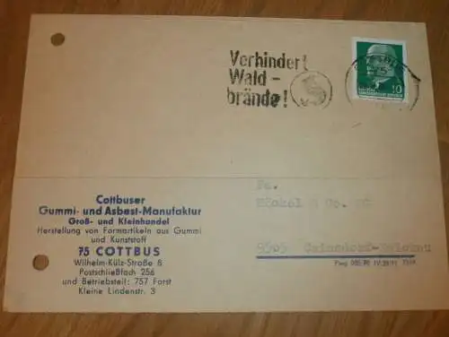 Gummi- und Asbest-Manufaktur in Cottbus , 1970 , Reklame / Werbung , Ansichtskarte , Postkarte !!