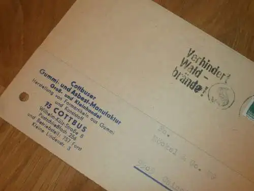 Gummi- und Asbest-Manufaktur in Cottbus , 1970 , Reklame / Werbung , Ansichtskarte , Postkarte !!