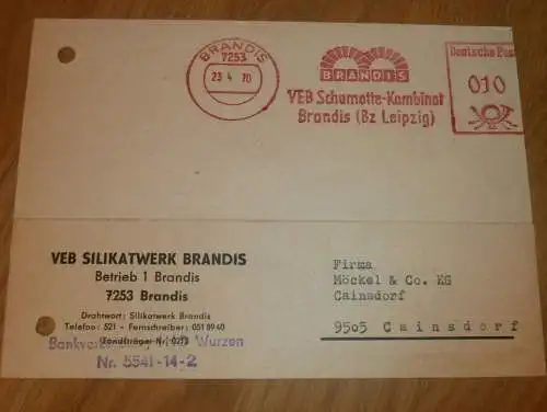 VEB Silikatwerk Brandis - Wurzen , 1970 , Reklame / Werbung , Ansichtskarte , Postkarte !