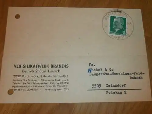 VEB Silikatwerk Brandis - Bad Lausick , 1972 , Reklame / Werbung , Ansichtskarte , Postkarte !!