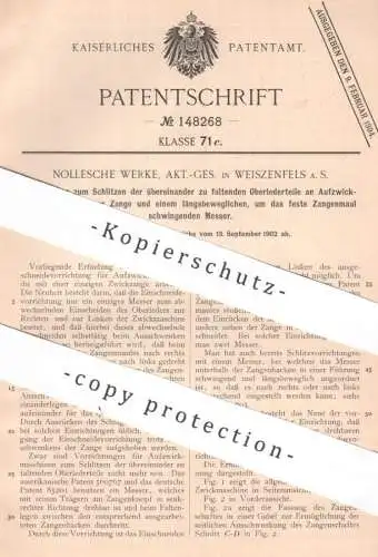 original Patent - Nollesche Werke AG , Weissenfels a. S. | 1902 | Aufzwickmaschine | Leder , Schneider , Schuster !!