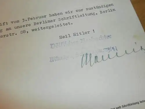 Völkischer Beobachter - Forschung Jena , 1938 , München , altes Dokument !!