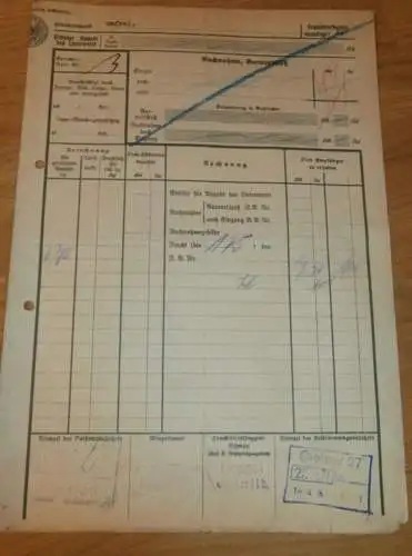alter Frachtbrief - Elektrische Ankagen- Bernhard Lessner in Schwerin i. Mecklenburg , 1935 , Eisenbahn , altes Dokument