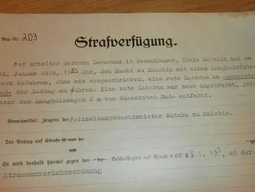 Hermann Lewerenz in Peenehäuser b. Malchin i. Mecklenburg , 1939 , Polizei , Gendarmerie , Teterow - Malchin !!!