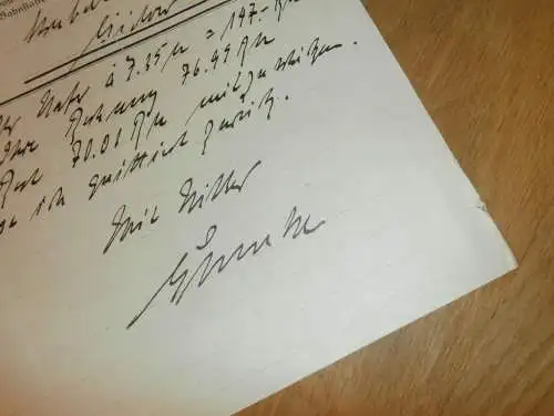 Gutsverwaltung Liepen , 1934 , Mecklenburg , Post Gielow , Bahnstation Basedow , altes Dokument !!