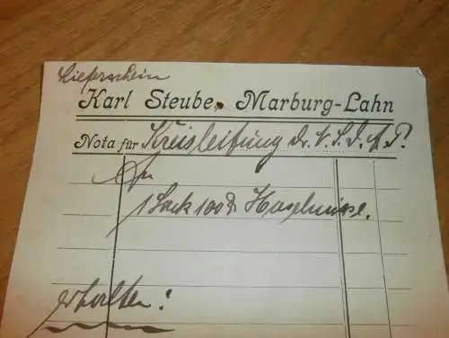 1 Sack Haselnüsse für die NSDAP - Kreisleitung , 1940 , Karl Steube in Marburg a.d. Lahn , altes Dokument !!