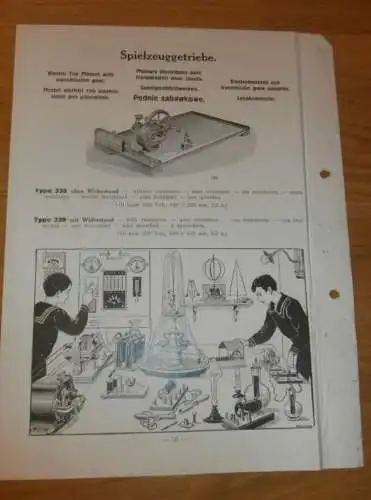 Spielzeug - Getriebe , ca. 1925 , Reklame / Werbung , Schalttafel , Reklame , Modellbau , Werbung , Anleitung , !!!