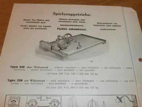 Spielzeug - Getriebe , ca. 1925 , Reklame / Werbung , Schalttafel , Reklame , Modellbau , Werbung , Anleitung , !!!