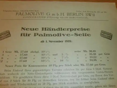 Palmolive - Seife , Europahaus in Berlin , ca. 1925 , Reklame / Werbung !!!