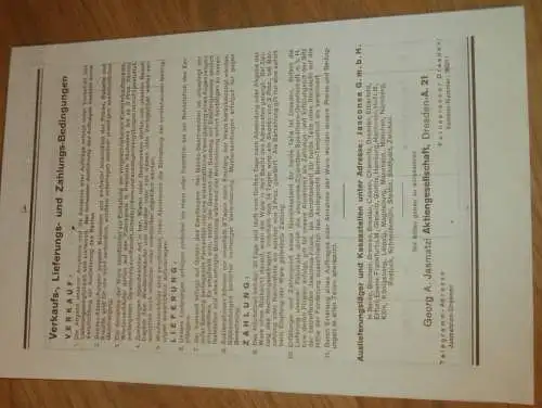 Zigaretten-Fabrik - Jasmatzi AG in Dresden , 1928 , Preisliste , Katalog , Prospekt , Tabak , altes Dokument !!