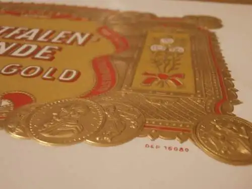 Westfalen-Spende - Marke Gold , ca. 1930 , Tabak , Zigarren , Cigarren , Reklame / Werbung , altes Dokument !!!