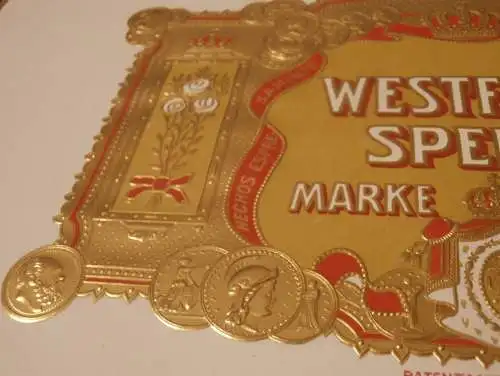 Westfalen-Spende - Marke Gold , ca. 1930 , Tabak , Zigarren , Cigarren , Reklame / Werbung , altes Dokument !!!