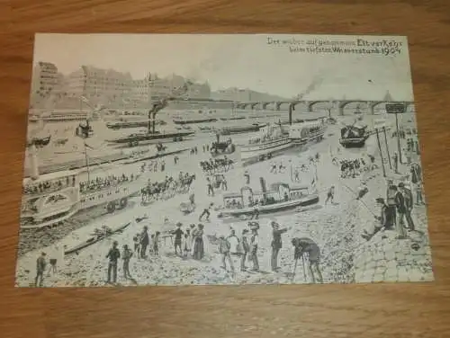 alte AK - Dresden , 1904 Elbverkehr bei tiefstem Wasserstand , Ansichtskarte !!