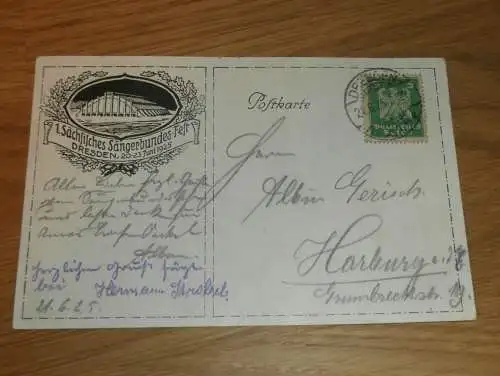 alte AK - Dresden , 1925 , 1. sächsisches Sängerbundfest , Stempel !!