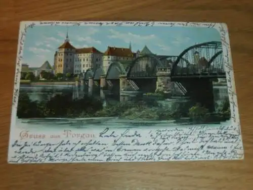 alte AK - Torgau , 1902 , Brücke und Schloss , Ansichtskarte !!