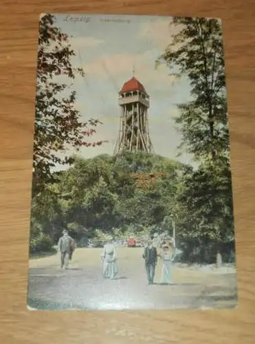 alte AK - Leipzig , 1909 , Scherbelberg , Turm , Aussichtsturm , Ansichtskarte !!