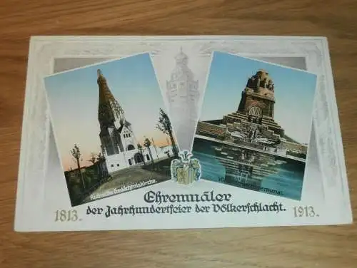 alte AK - Ehrenmäler der Völkerschlacht , 1913 , Denkmal ,  Leipzig , Ansichtskarte !!