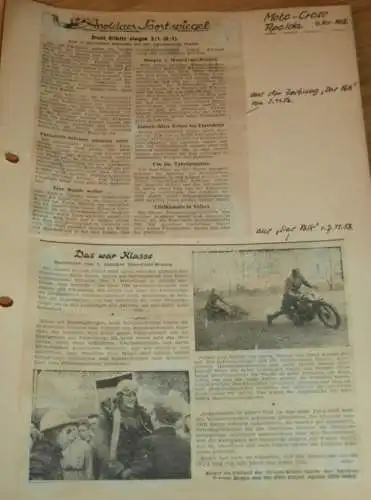 1. Moto Cross Apolda , 4.11.1956 , Zeitungsartikel , DDR , Motocross , Awo , BK , Jawa , RT , ADMV , Motorsport !!