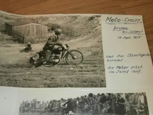 Moto Cross Drehna b. Cottbus - 18.9.1955 , alte Fotos , DDR , Motocross , Awo , BK , Jawa , RT , ADMV , IFA Motorsport !