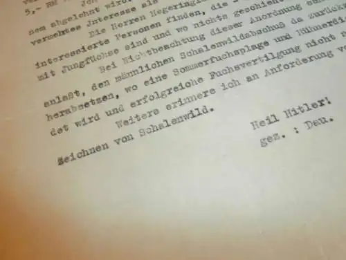 Kreisjägermeister Mecklenburg , Gülitz b. Malchin 1937 , Jagd , Fuchsjagd , Jäger , Diebstahl , Hühner ,altes Dokument !