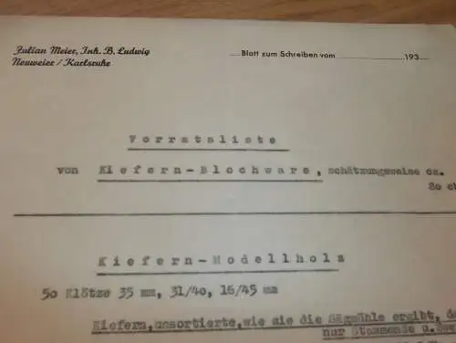 Julian Meier , Inh. B. Ludwig in Neuweier b. Karlsruhe , 1938 , Baden-Baden , altes Dokument !!