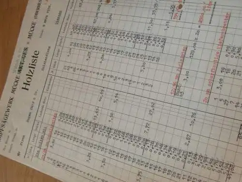 Dampfsägewerk Mücke , Wittich & Co. in Mücke i. Hessen , 1938 , alte Rechnung , altes Dokument !!