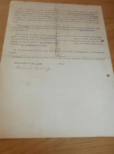 Vertrag für Fahrrad , 1925 , Richard Röhrig in Langenhain b. Hofheim a. Taunus , Fa. Ruhl in Kleinlinden b. Gießen !!