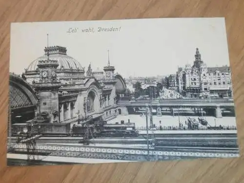 alte AK - Dresden , ca. 1905 , Bahnhof , Eisenbahn , Ansichtskarte !!